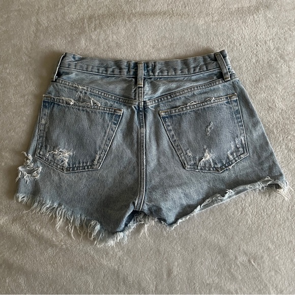 Agolde High Rise Light Blue Cut Off Denim Jean Shorts Size 25 new photos at end - Picture 3 of 16